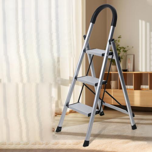 Aluminum Alloy Indoor Household Folding Herringbone Ladder Three-step Thickened Ladder