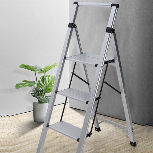 Household Folding Telescopic Herringbone Ladder Thickened Three-step Ladder Aluminum Alloy