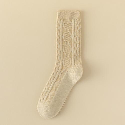 Wool socks women's mid-calf length socks winter thickened pile socks warm confinement socks women's stockings