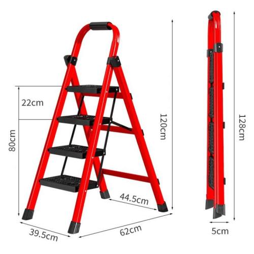 Home Lightweight Folding Telescopic Multifunctional Ladder Thickened Handrail Stair Indoor Four-step Ladder