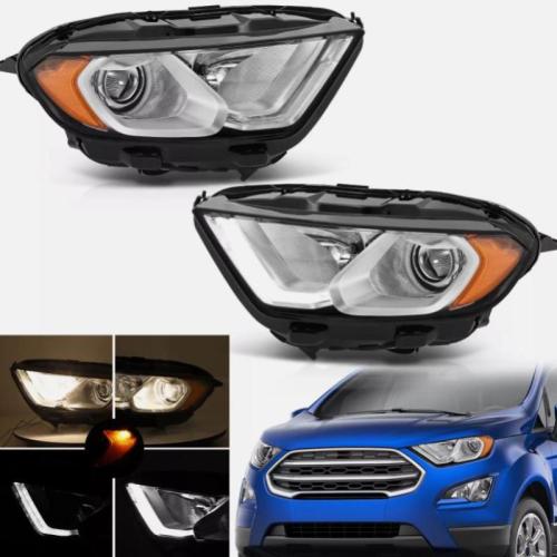 2Pcs LED DRL Headlights For 2018-2022 Ford EcoSport Halogen W/Bulbs Left+Right