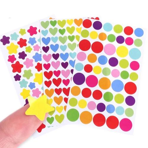 Lucky Symbol Love Sticker Five-pointed Star Dot Rainbow Color Decorative Sticker DIY Hand Account Material Sticker