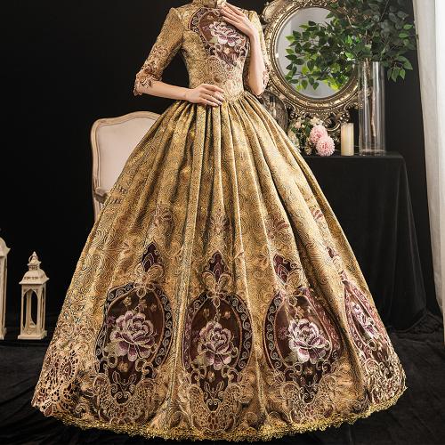 Oil painting court retro socialite Studio catwalk annual meeting Dress Christmas gorgeous Sisi princess costume stage