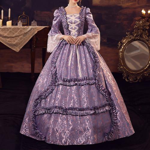 European Women's Court Costume Jacquard Photo Studio Photo Annual Meeting Masquerade Princess Tea Party Drama Host Dress