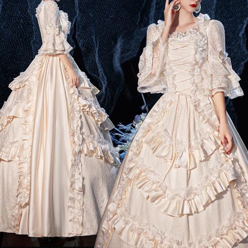 New Champagne French Court Dress Annual Meeting Studio Catwalk Drama Stage Performance Dance Lace European Style Dress