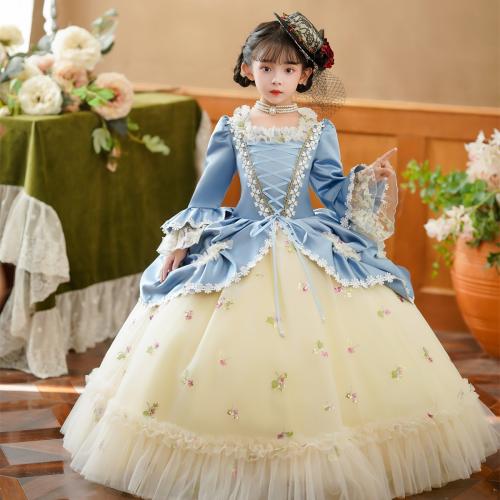 French style girl princess dress autumn children's Halloween day performance dress little girl's western style birthday dress court dress