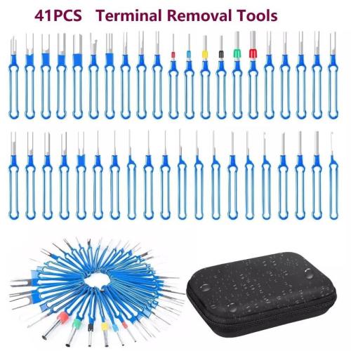 41x Pin Extractor Tool Terminal Ejector Connector Removal Kit w/ Protective Bag