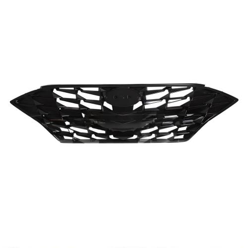 Front Upper Grille For Hyundai Sonata 2020-2023 W/O Sensor Hole Gloss Black