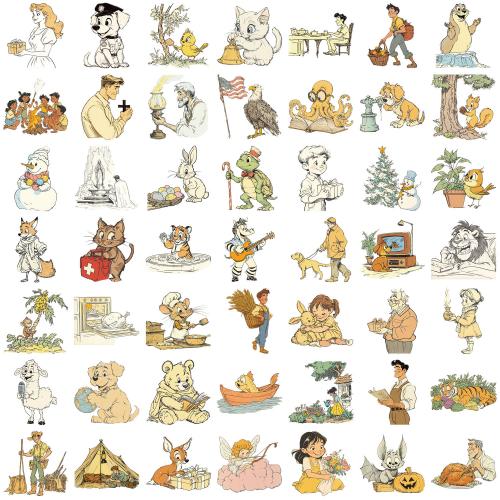 50 cartoon new fluffy holiday graffiti stickers decorative guitar notebook suitcase DIY waterproof