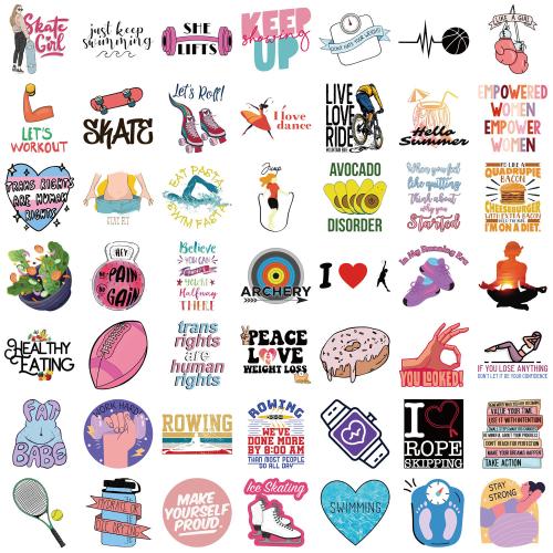 50 pieces of slimming exercise fitness inspirational graffiti stickers decorative guitar notebook luggage DIY waterproof stickers