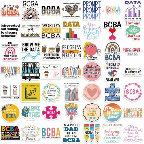 50 new BCBA behavior analyst graffiti stickers decorated guitar notebook luggage DIY stickers