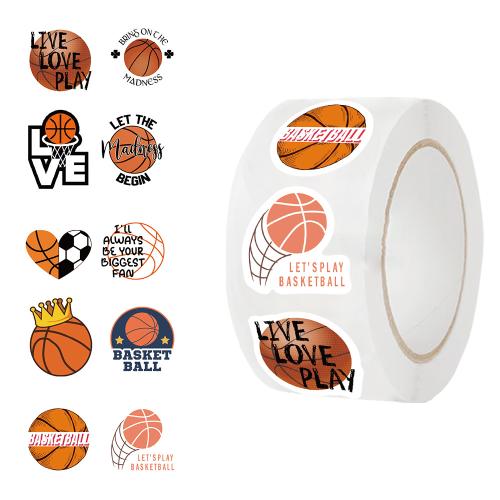 500 sheets/roll hot tape cartoon basketball paste envelope seal paste