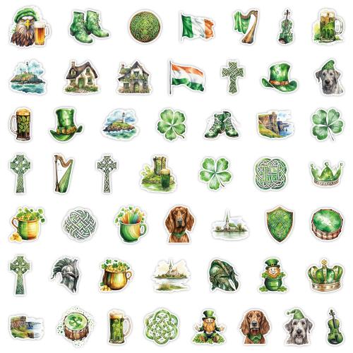 50 pieces St. Patrick's Day graffiti stickers luggage skateboard refrigerator decorative stickers waterproof stickers