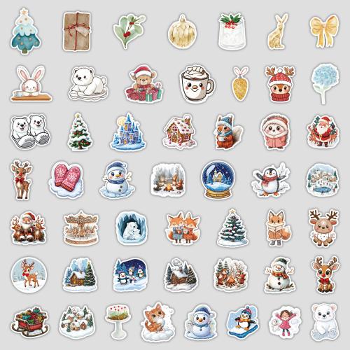 50 new Christmas series graffiti stickers water cup waterproof decorative stickers cute holiday stickers