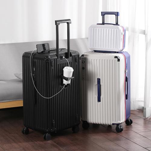 ABS & PC-Polycarbonate Suitcase with password lock & with USB interface  Solid PC