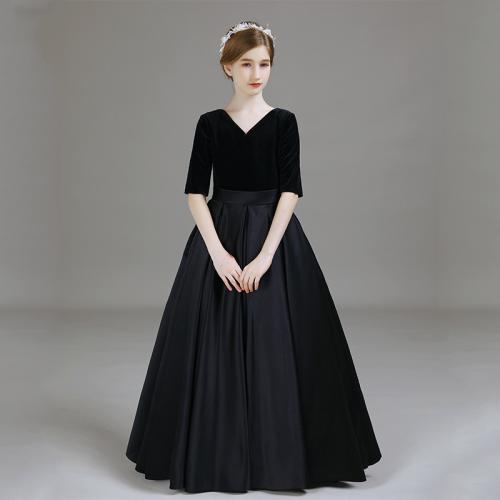 Girls' High-end princess dress piano performance dress children's host puffy yarn performance dress