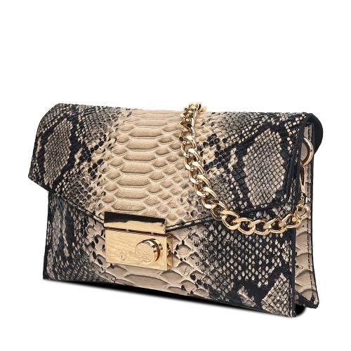 Retro Shoulder Underarm Bag Bag 2024 New Simple Women's Bag Chain Flip Snake-pattern Baguette Bag