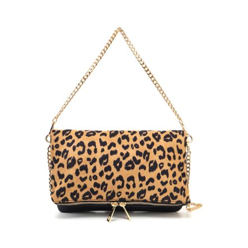 Retro Leopard Print Chain Crossbody Bag Casual Bag Small Bag