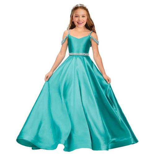 New Satin Palace Princess Dress Performance Ball Birthday Flower Girl Wedding Dress Puff Dress