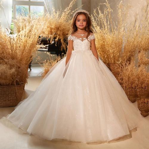 Children's Princess pettiskirt sleeveless host performance dress birthday flower girl dress new