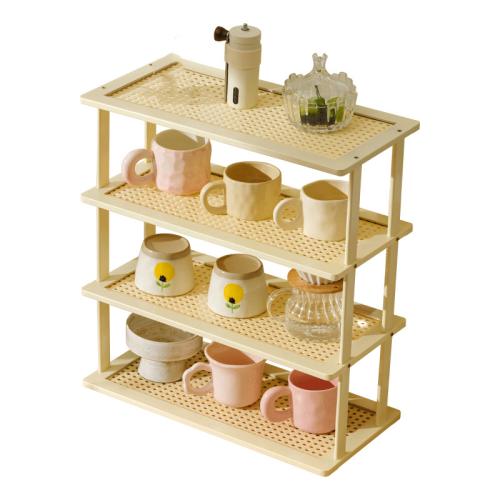 Cup Storage Rack Rattan-like Cup Holder Double-layer Desktop Sundries Water Cup Storage Rack Dormitory Kitchen Storage Rack