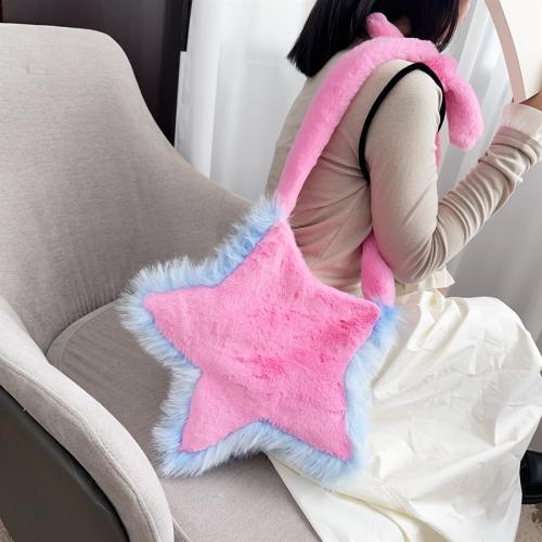 New Plush Bag five-pointed star Plush Bag Millennium sweet cool girl niche design casual messenger bag