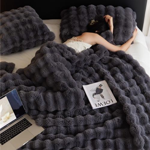 Imitation Rabbit Blanket Bubble Velvet Blanket Double-sided Thickened Office Nap Blanket Sofa Cover Blanket