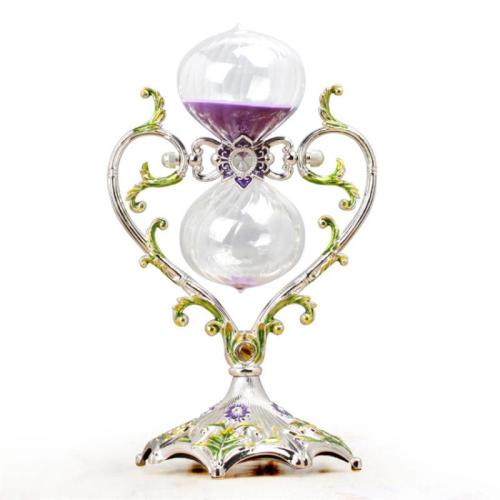 Creative hourglass timer ornaments quicksand glass time metal hourglass