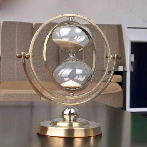 Globe hourglass timer decorations office desktop rotating quicksand ornaments hourglass