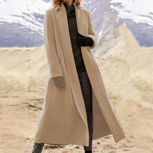 Women's ultra-long coat extra large coat casual woolen trench coat