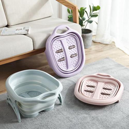 Bubble bucket folding foot tub massage foot bath tub with wheels foot wash basin convenient