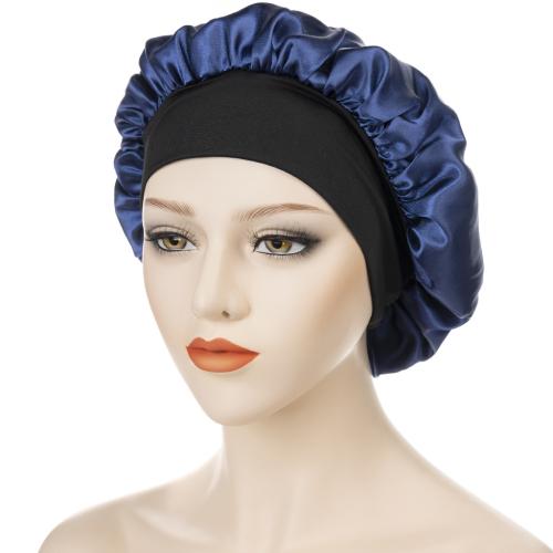 New hair care cap black brim high elastic wide-brimmed nightcap Ladies Anti-off cap