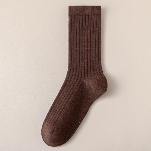 Stacked Socks Children's Socks Ancora Red Trendy Double Needle Thick Needle Solid Color Warm Socks