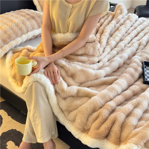 Winter Rabbit Plush Blanket Thickened Milk Velvet Blanket Office Nap Blanket Flannel Cover Blanket