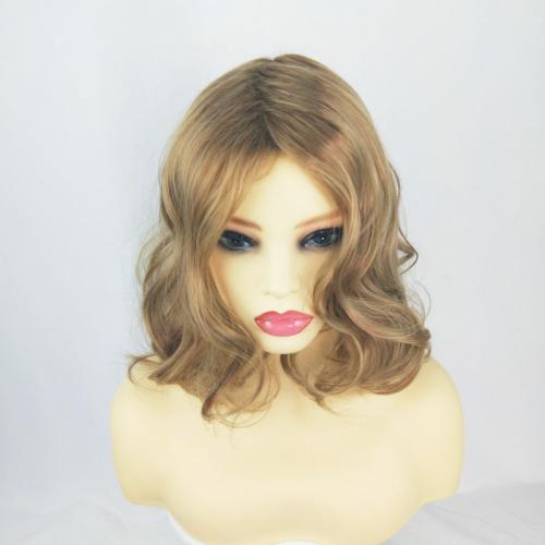 High Temperature Fiber Wavy Wig Can NOT perm or dye Solid brown PC