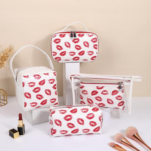 Fashion Cosmetic Bag Lip Bag White Printed Washery Storage Bag Portable Travel Portable