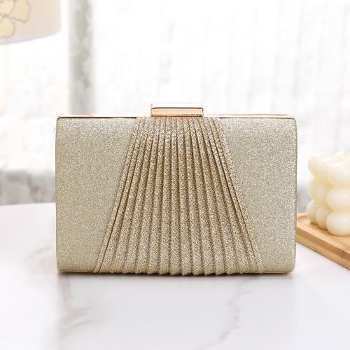 New Shiny Pleated Large Capacity Handbag Shoulder Crossbody Bag Evening Bag