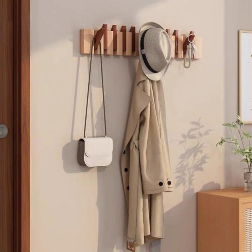 Solid Wood Piano Keys Punch-Free Wall Hanging Hook for Entrance Door New Creative Clothes Hanger