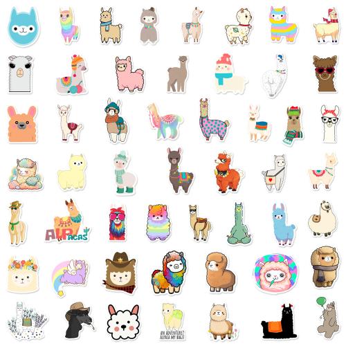 50 pieces cute alpaca graffiti stickers suitcase notebook phone case guitar tablet waterproof stickers