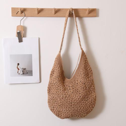 Casual Large Capacity Cotton Woven Bag New Arrival Handmade Crocheted Flower Shoulder Bag