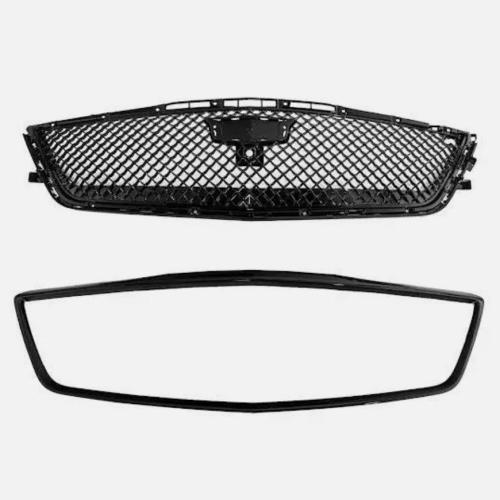 For 16-20 Cadillac CT6 | Blackwing Style GLOSS BLACK Front Bumper Grille Cover