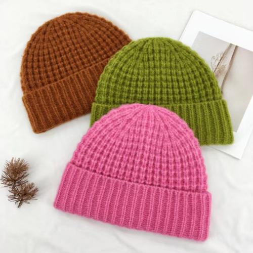 New woolen hat knitted hat simple autumn and winter warm thickened solid color pullover hat