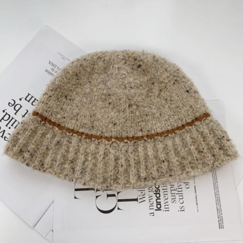 Retro colorful circle wool fisherman hat winter knitted basin hat fashion warm bucket wool hat