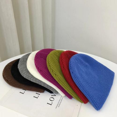 New wool hat autumn and winter knitted pullover hat warm all-match ear protection cold hat