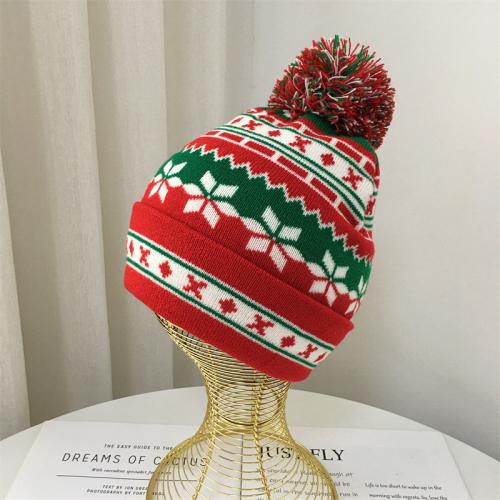 Autumn and Winter new snowflake Christmas hat Santa Claus knitted hat red hat cute