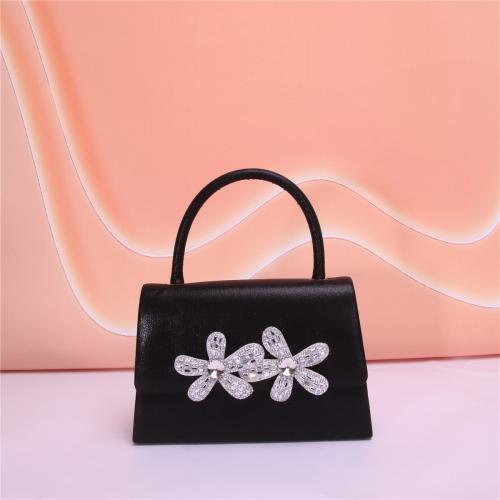 Hot PU Material Double Bead Flower Elegant Evening Bag Charm Party Handbag