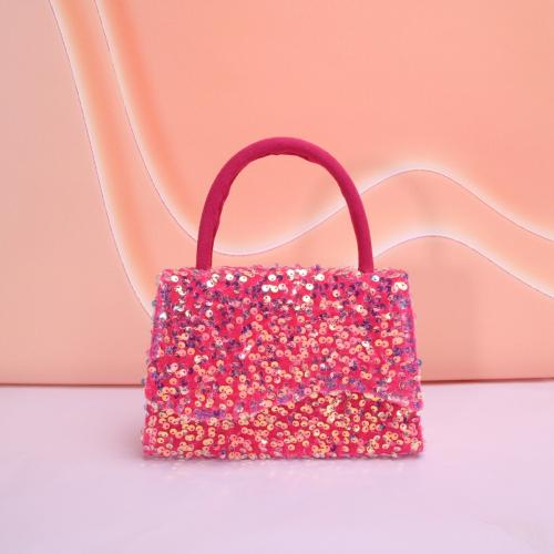 Sequins exquisite handbag with wave flap design fashion new evening bag