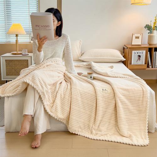 Unprinted Milk Fleece Blanket Winter Thickened Office Nap Blanket Sofa Blanket Air Conditioning Blanket