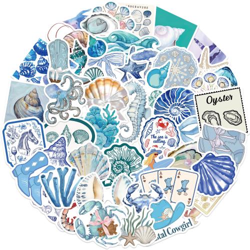 50 Cartoon Blue Coast Girl Graffiti Stickers Decorative Guitar Laptop Luggage DIY