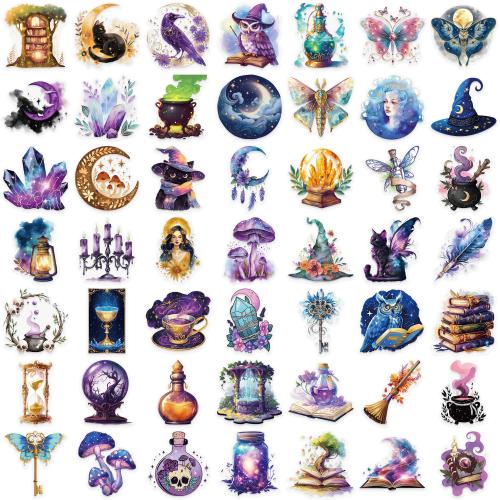 50pcsTransparent Cartoon Magic Sticker Pack Waterproof PET sticker